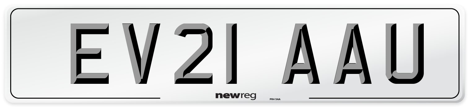 EV21 AAU Number Plate from New Reg